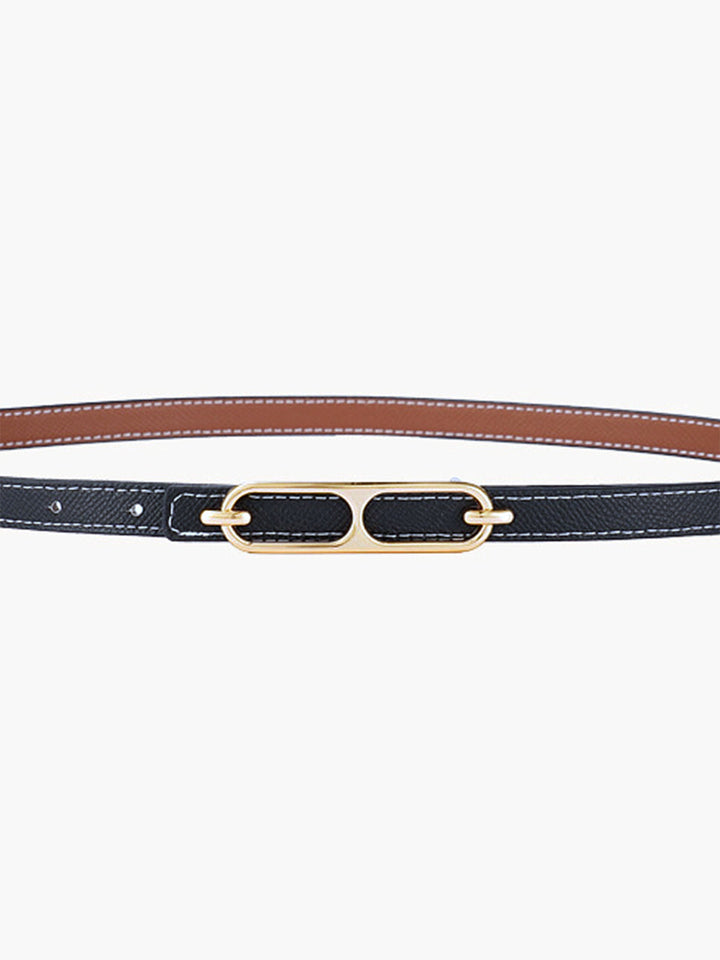 Ceinture à boucle en alliage doré pour femme