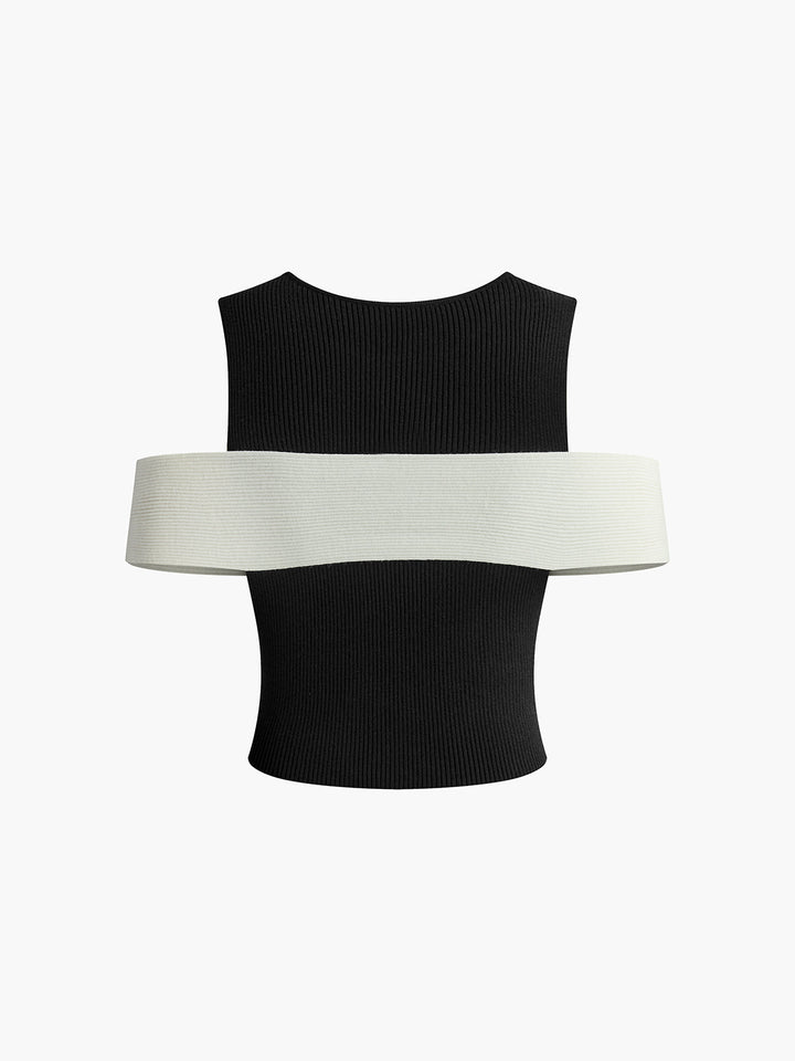 Gilet sans manches extensible à bordure nœud