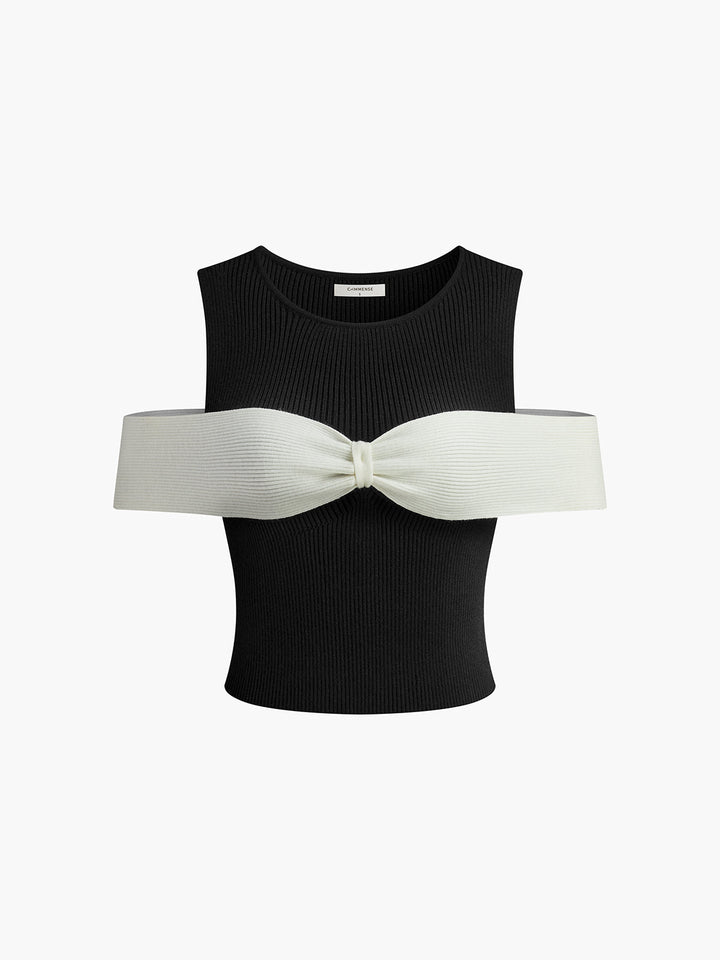 Gilet sans manches extensible à bordure nœud