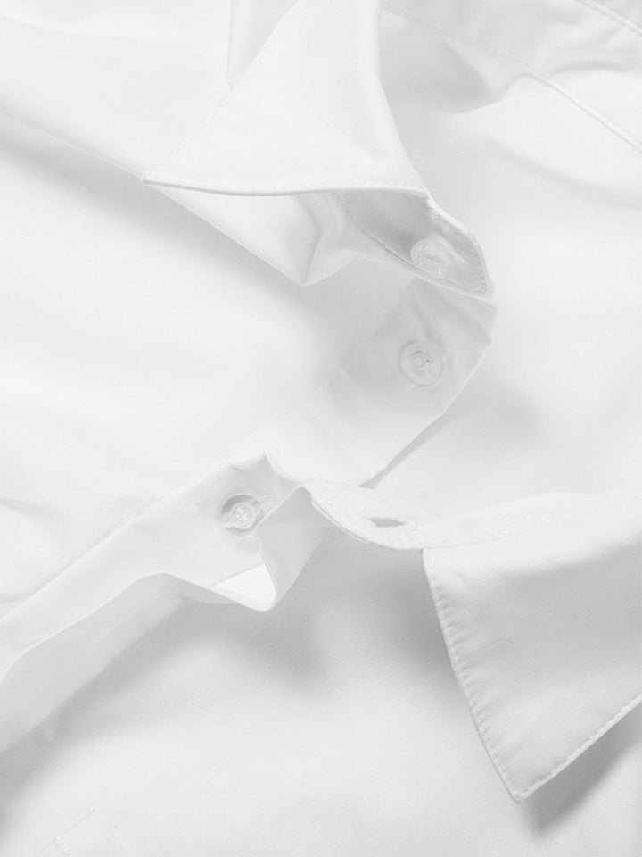 Chemise Courte en Coton Asymétrique