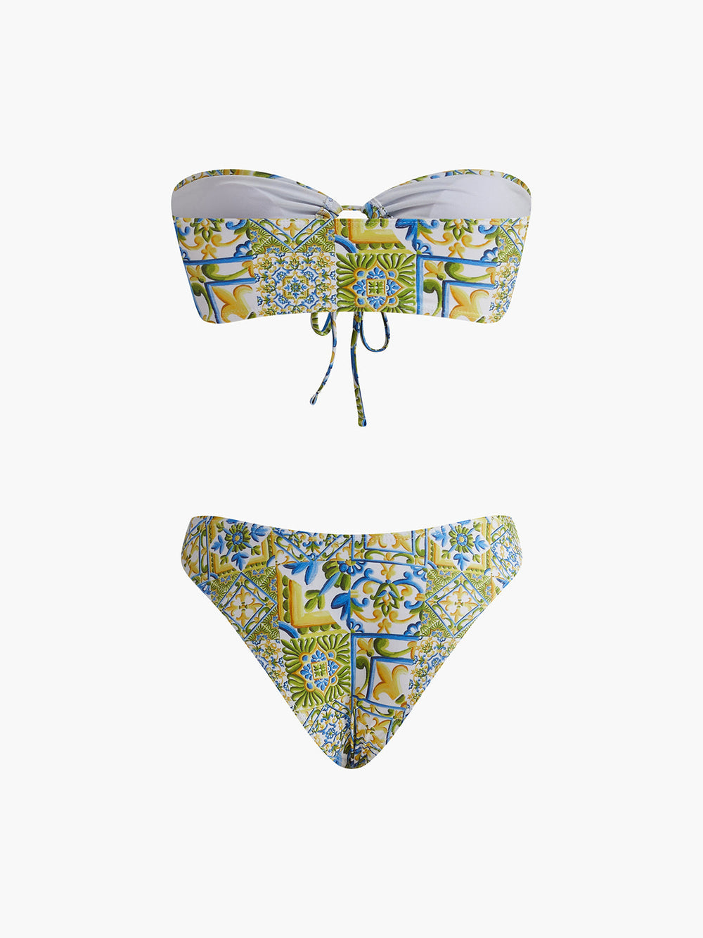 Ensemble de bikini noué à imprimé sans bretelles