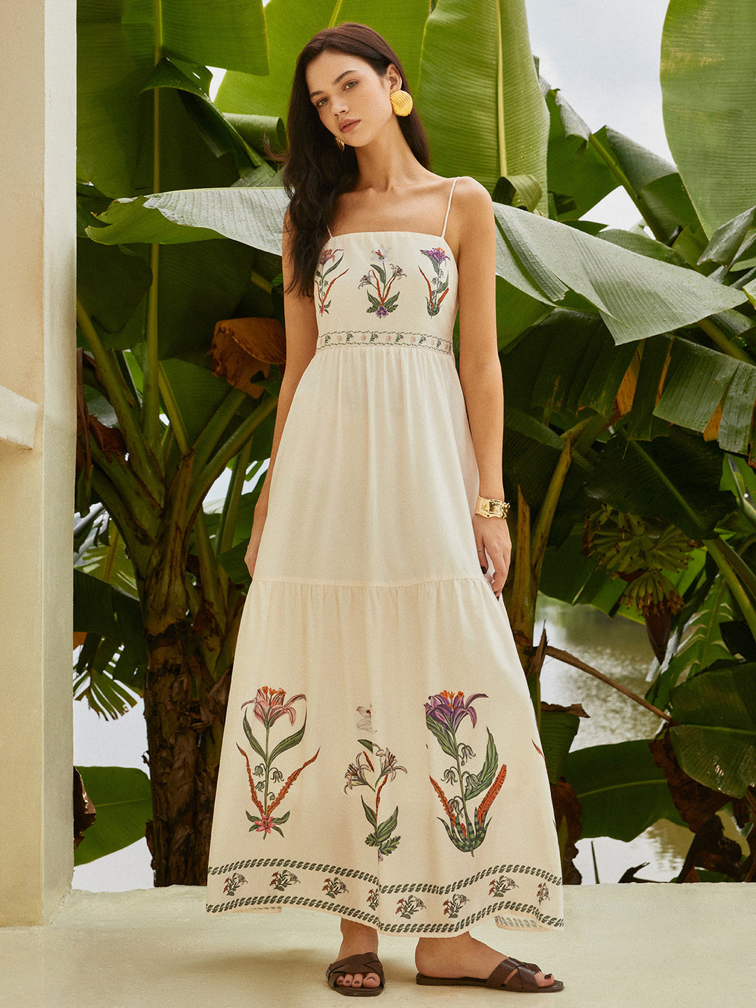 Robe Fleurie Plissée Sans Dos