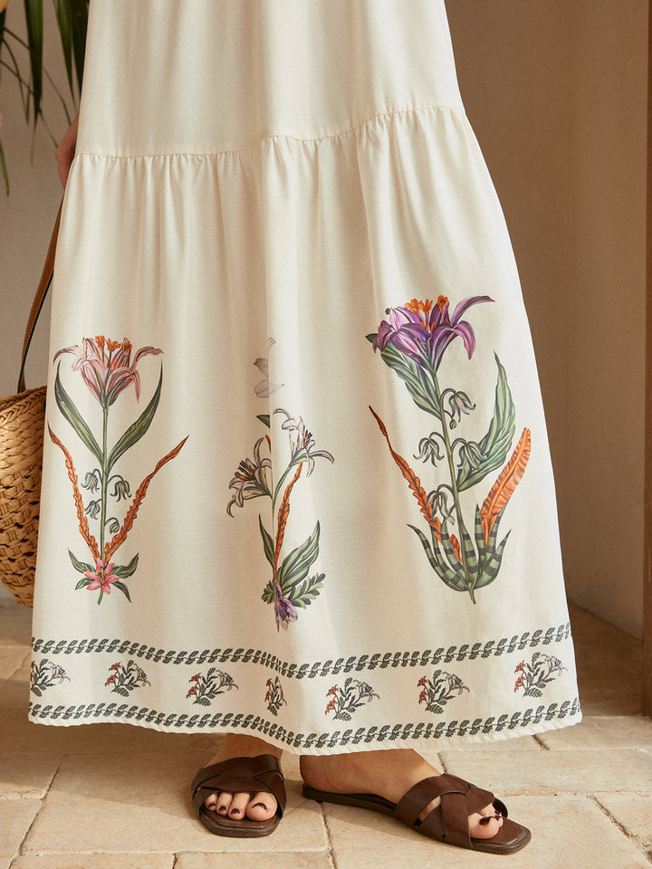 Robe Fleurie Plissée Sans Dos