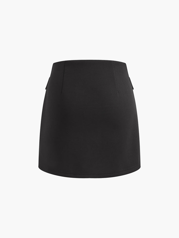 Ensemble Jupe Sans Manches à Poches Étroite