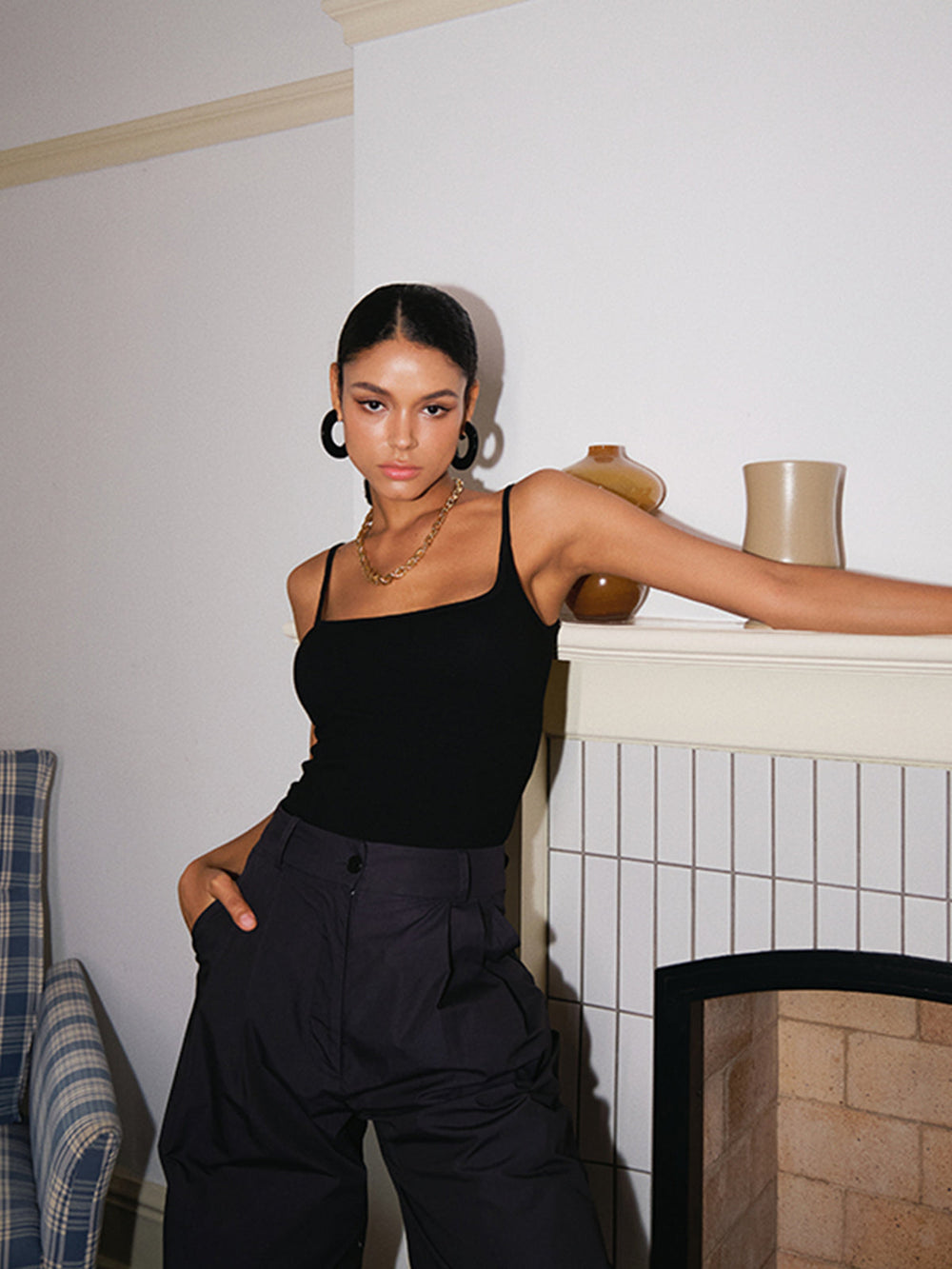 Haut Camisole à Décolleté Plongeant