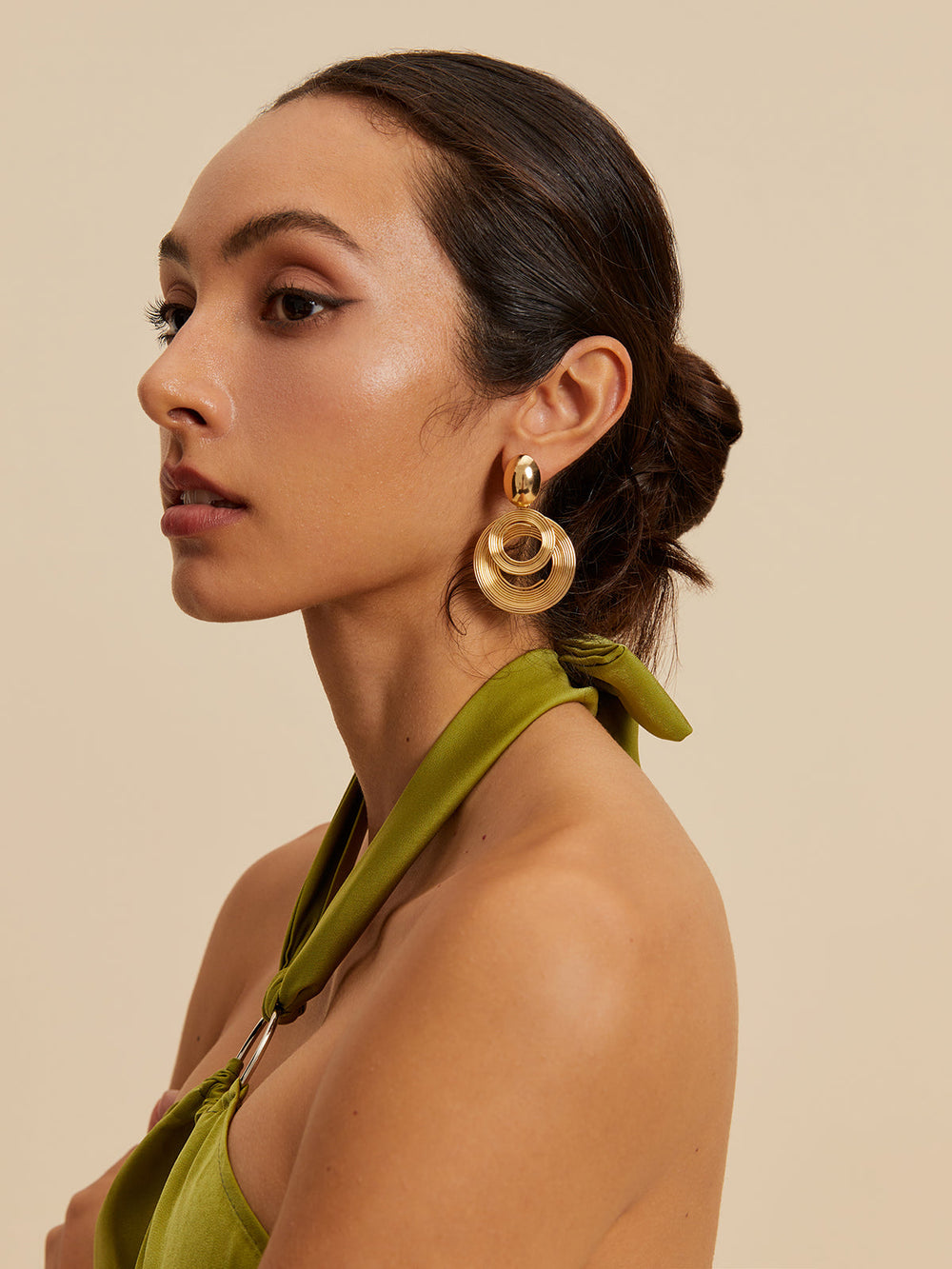 Boucles d'Oreilles Rondes Dorées