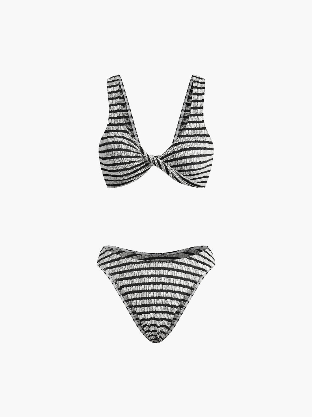 Ensemble Bikini Tricot Rayé Noué
