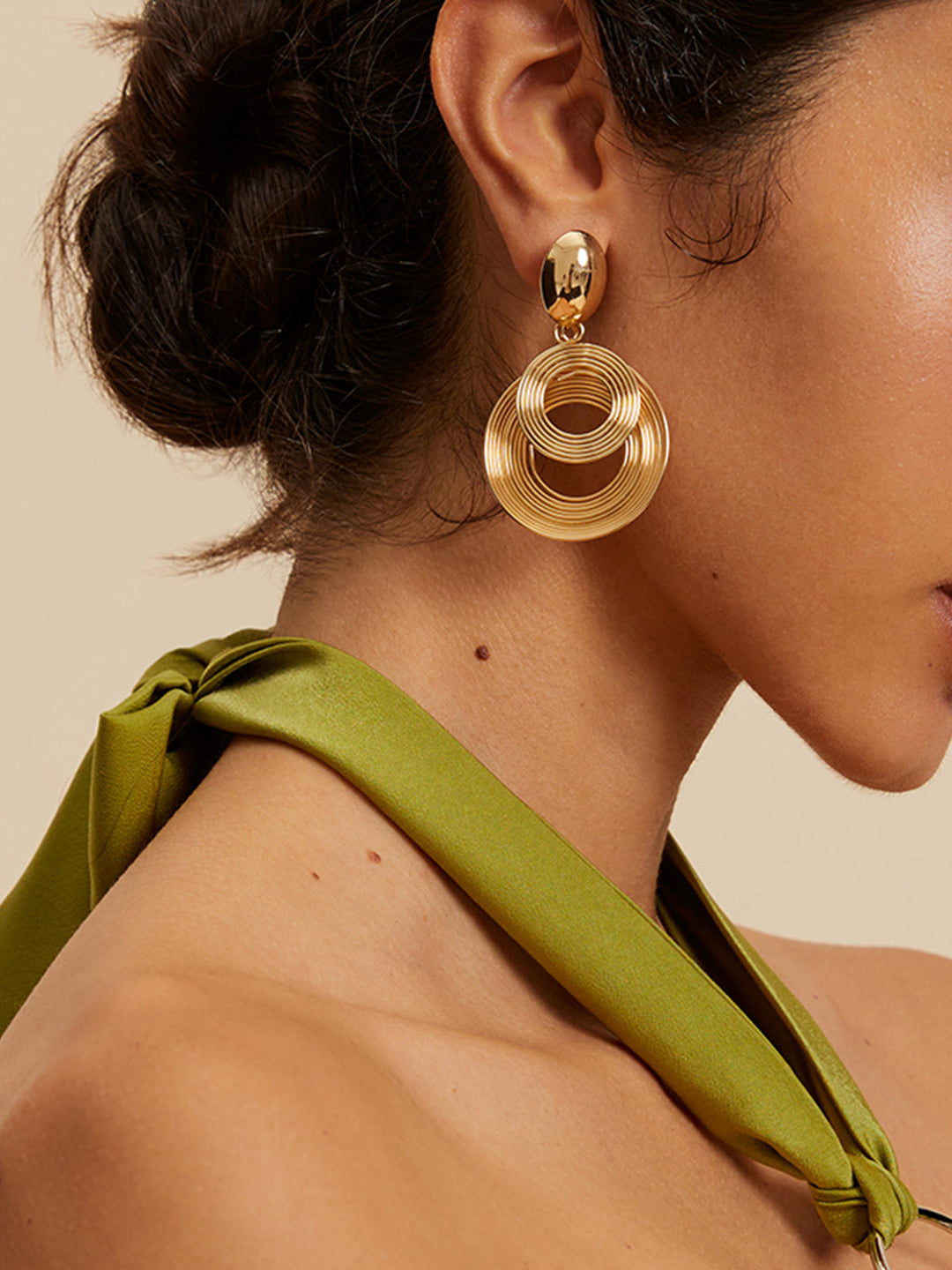 Boucles d'Oreilles Rondes Dorées
