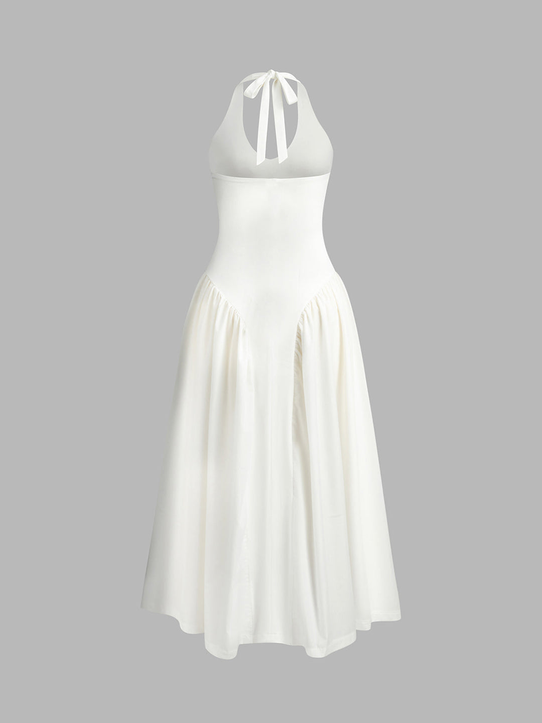 Robe Mi-transparente à Dos Nu à Fermeture Éclair avec Décolleté Plongeant