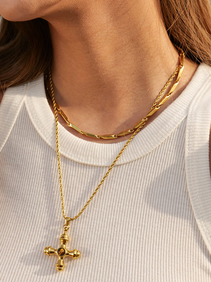 Collier Croix en Acier Inoxydable