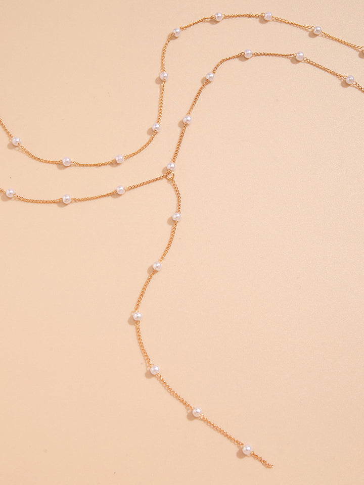 Collier ras du cou en perles plaqué or fait à la main