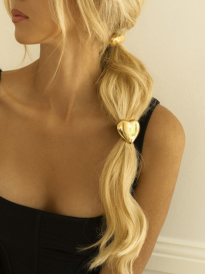 Attache Cheveux Métallique en Forme de Cœur