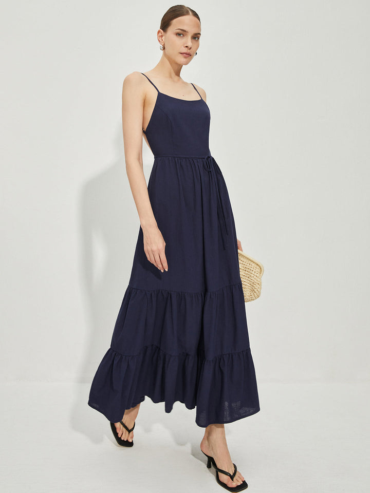 Robe Cami Sans Dos en Coton