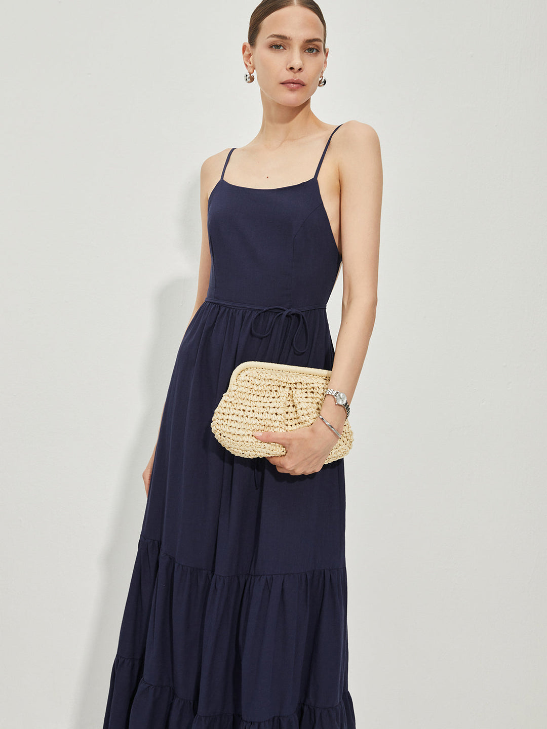 Robe Cami Sans Dos en Coton