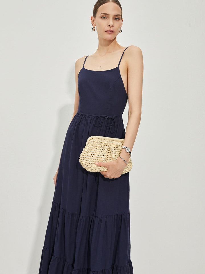Robe Cami Sans Dos en Coton