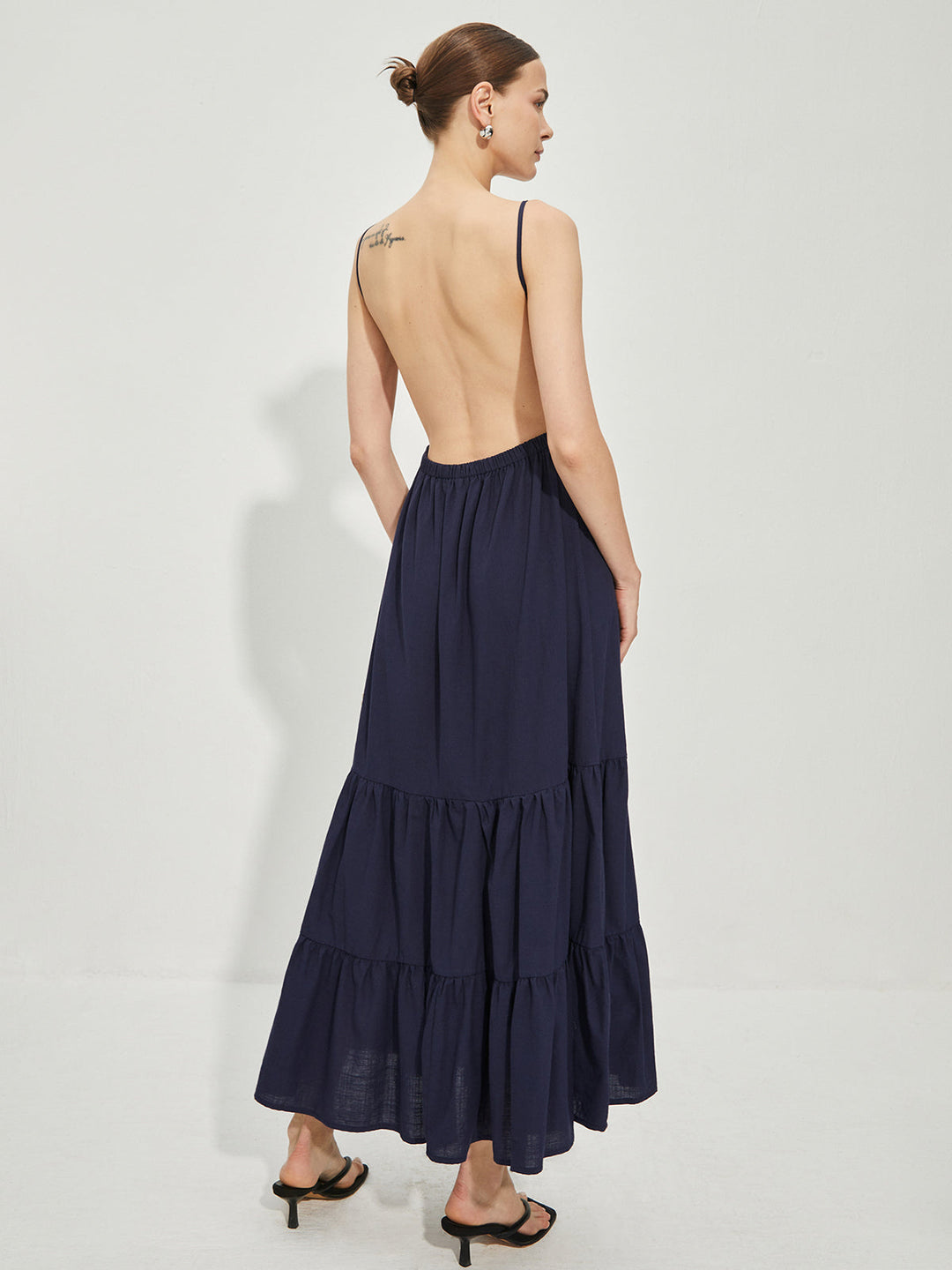 Robe Cami Sans Dos en Coton