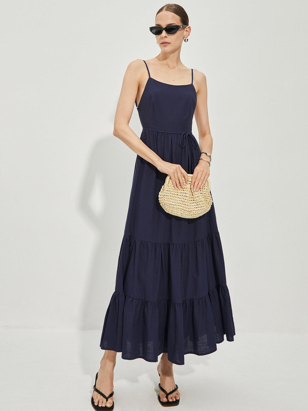 Robe Cami Sans Dos en Coton