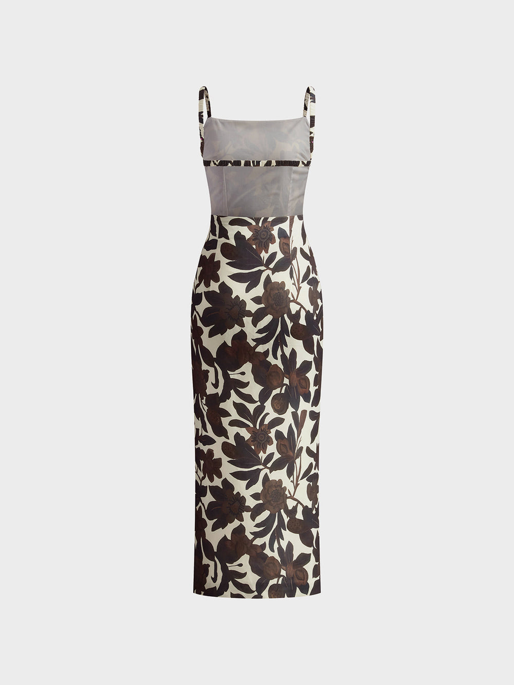 Robe à Dos Imprimée avec Fente et Fermeture Éclair
