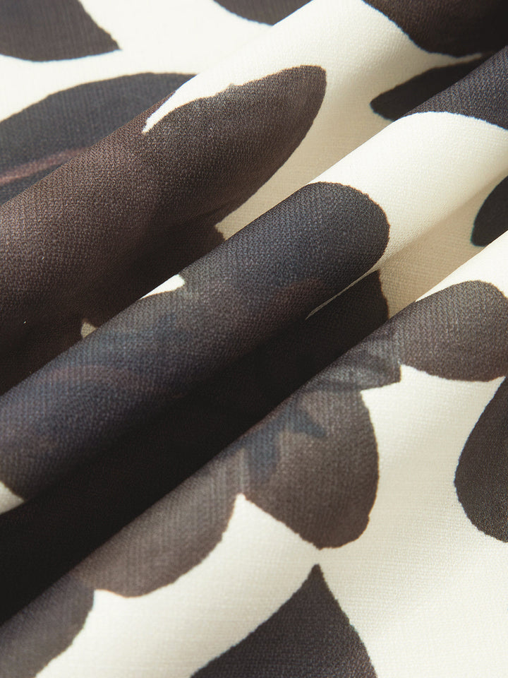 Robe à Dos Imprimée avec Fente et Fermeture Éclair