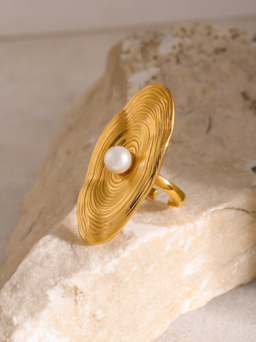 Bague Perle Dorée