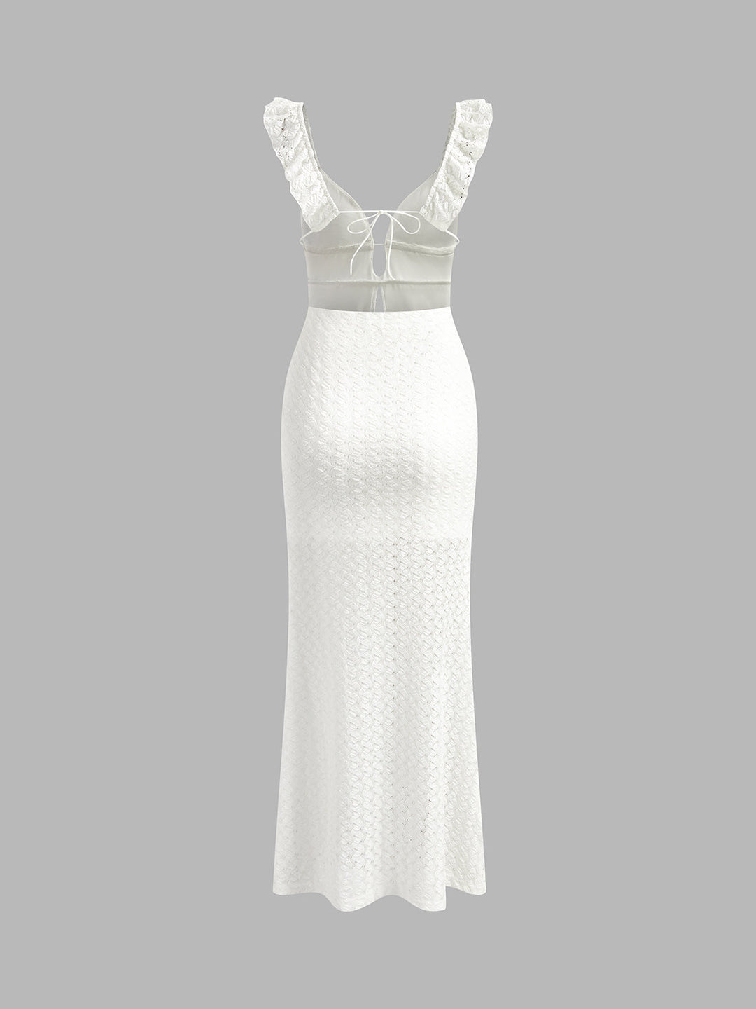 Robe longue Cami à col en perle semi-transparente