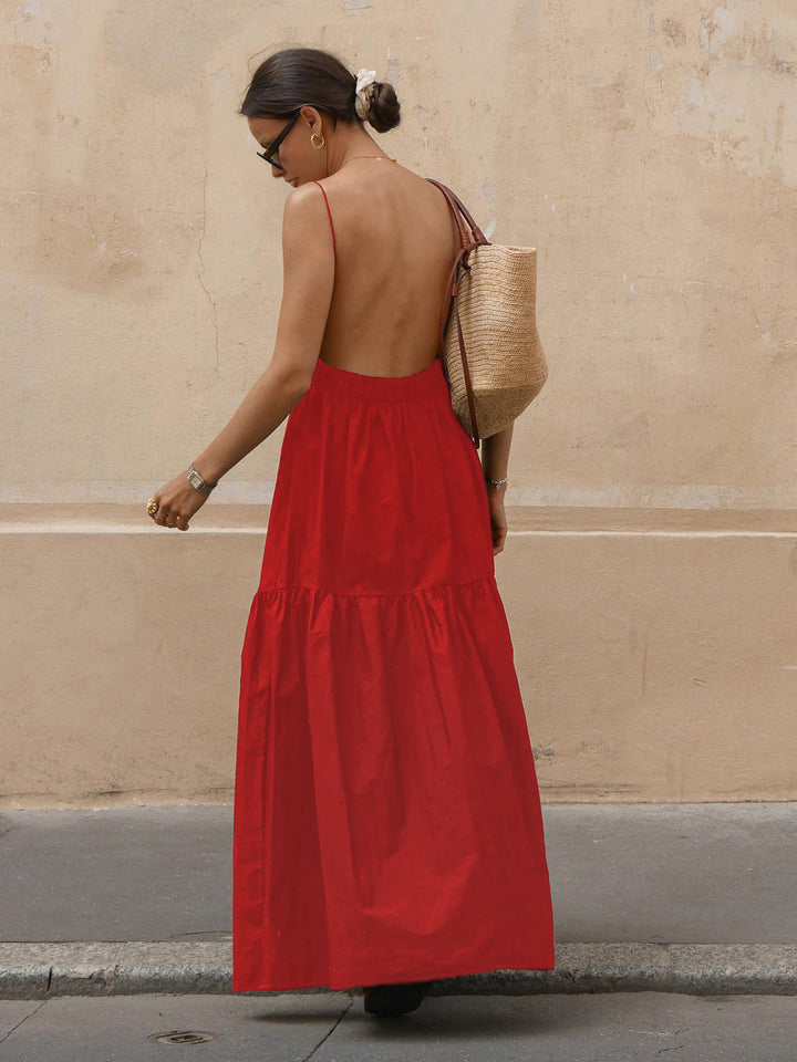 Robe longue dos nu unie