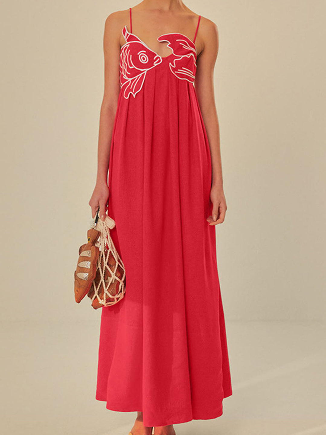 Robe Cami Semi-Transparente Brodé