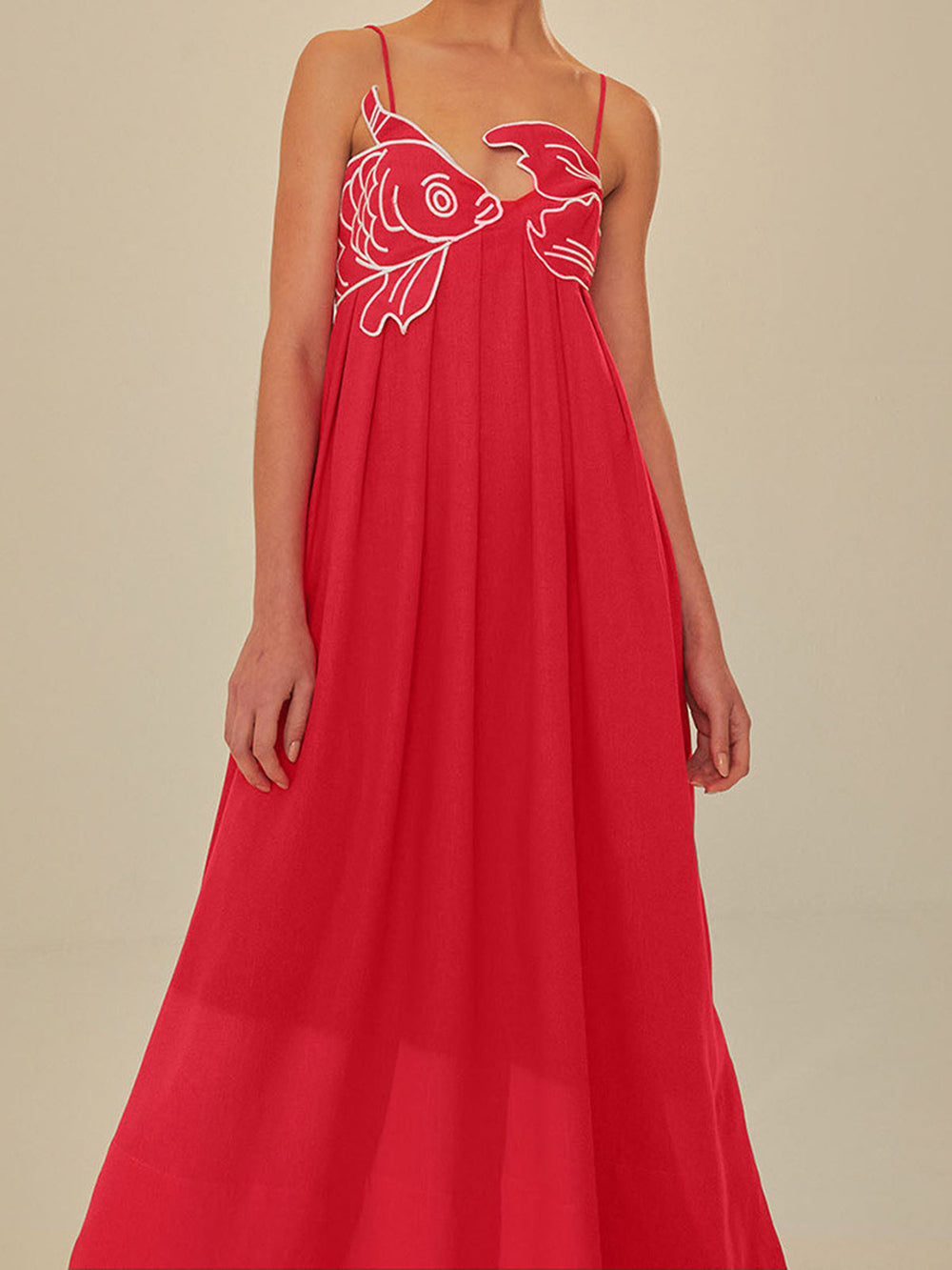 Robe Cami Semi-Transparente Brodé
