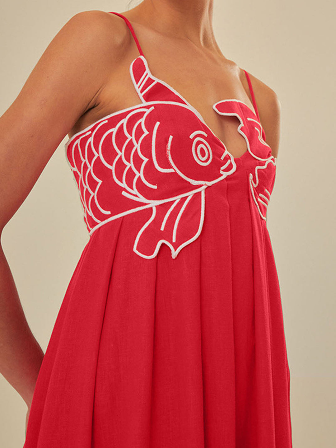 Robe Cami Semi-Transparente Brodé
