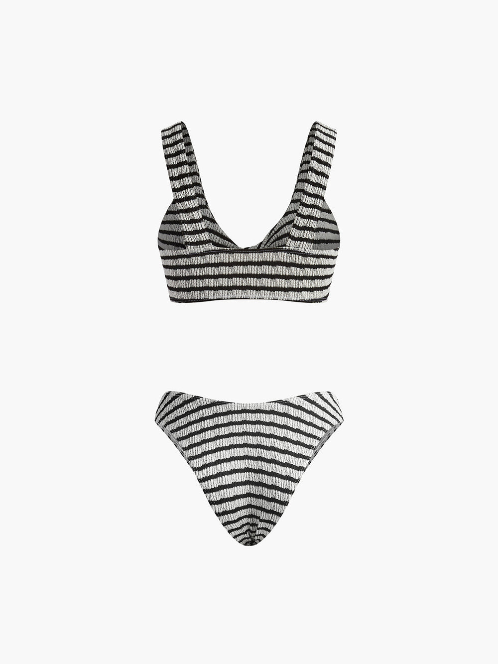 Ensemble Bikini Tricot Rayé Noué
