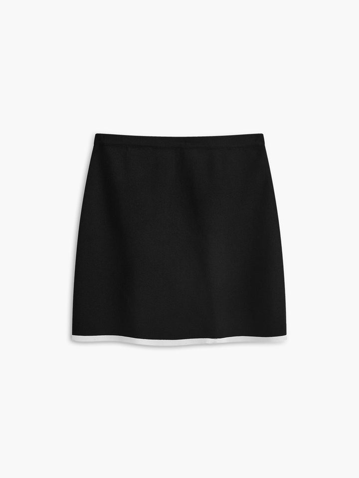 Ensemble Jupe Sans Manches à Boutonnage Contrasté
