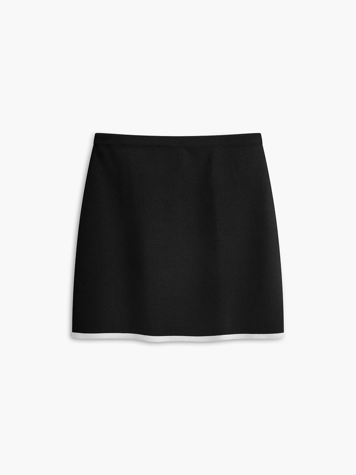 Ensemble Jupe Sans Manches à Boutonnage Contrasté