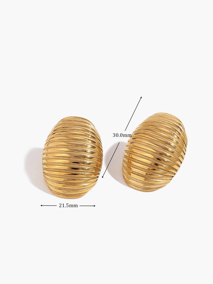 Boucles d'oreilles créoles côtelées dorées