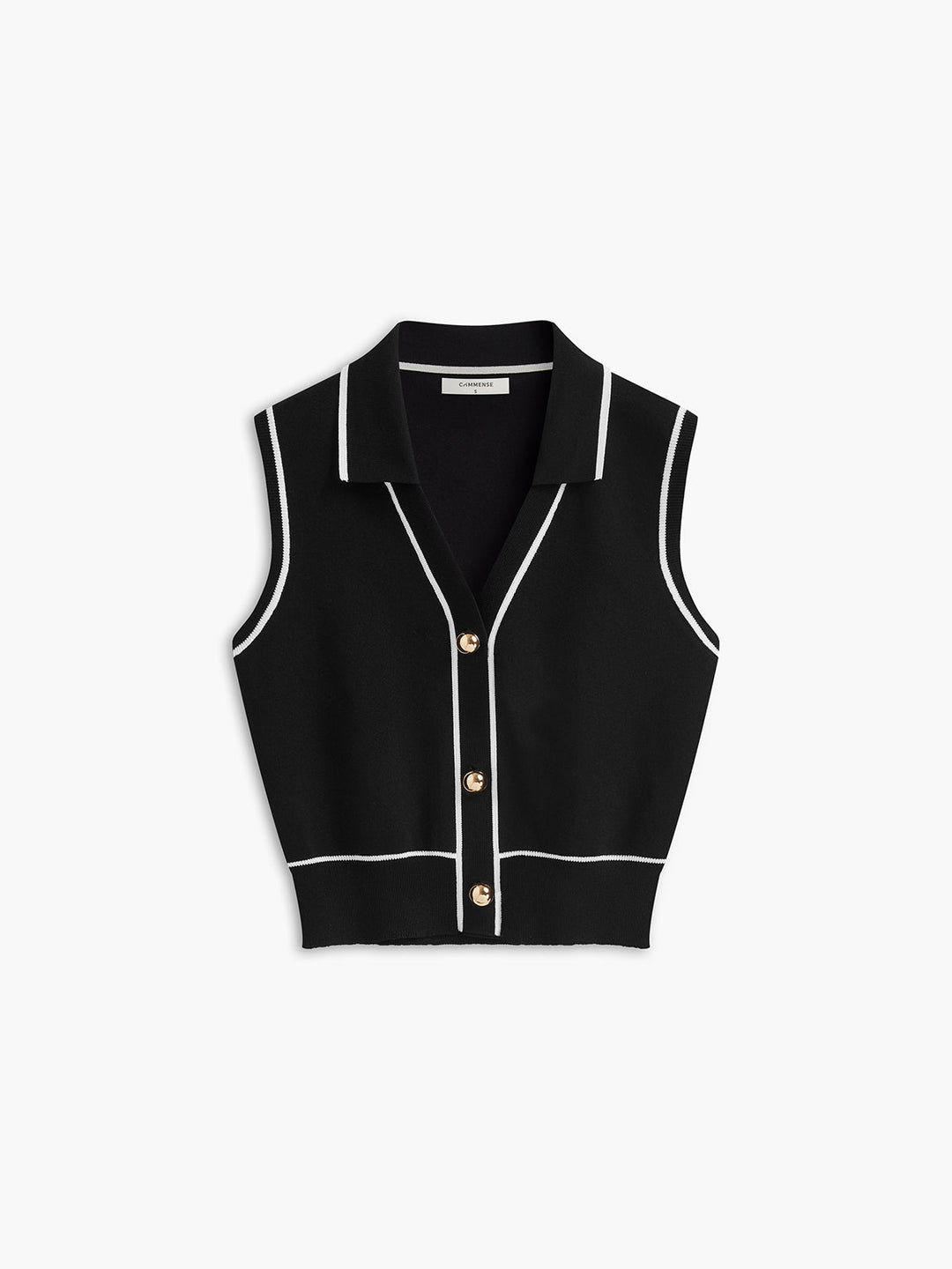 Ensemble Jupe Sans Manches à Boutonnage Contrasté