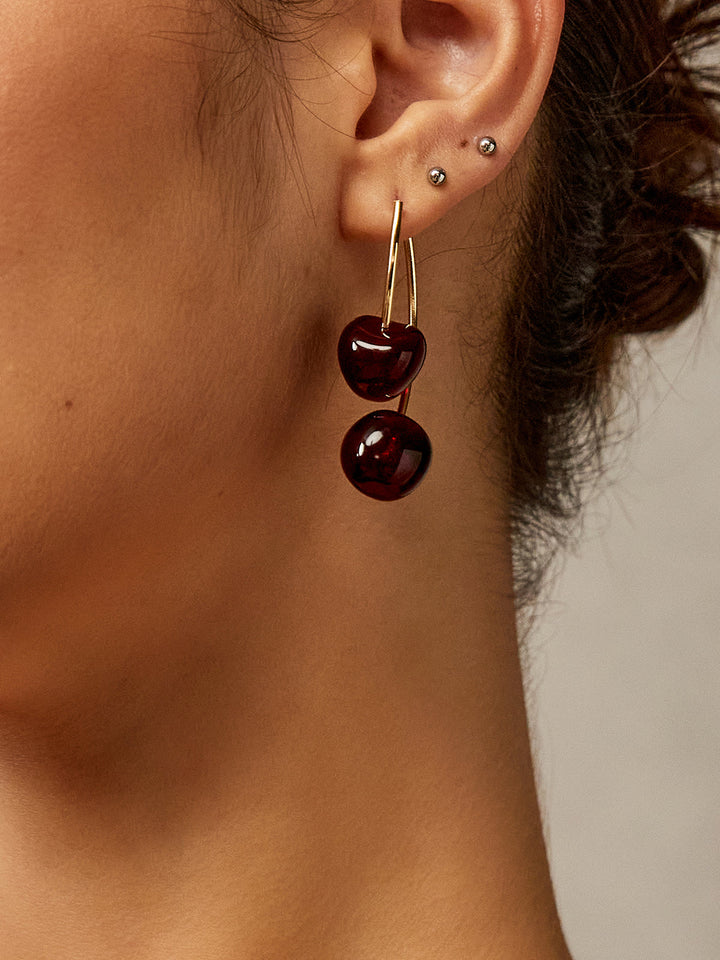 Boucles d'oreilles "Cherry Charm" pendantes