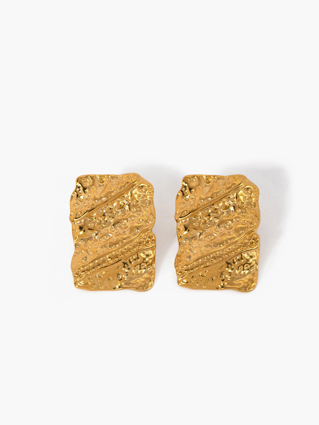 Boucles d'oreilles carrées dorées