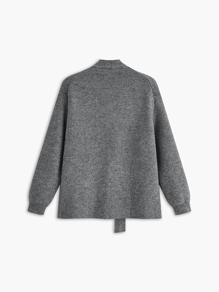 Cardigan Boutonné Col en V Rétro