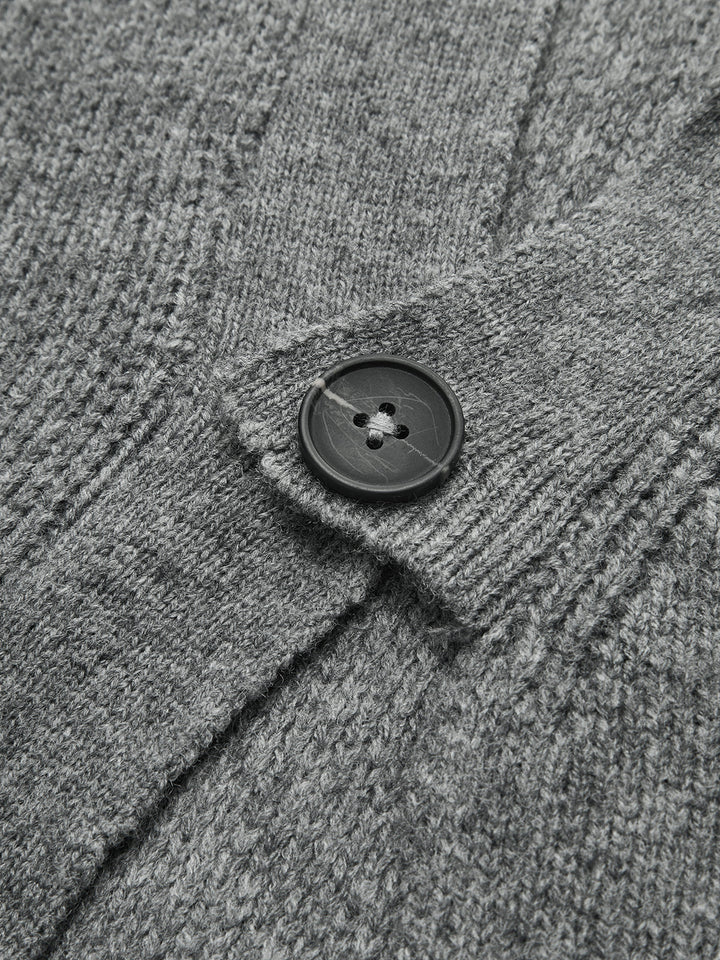 Cardigan Boutonné Col en V Rétro