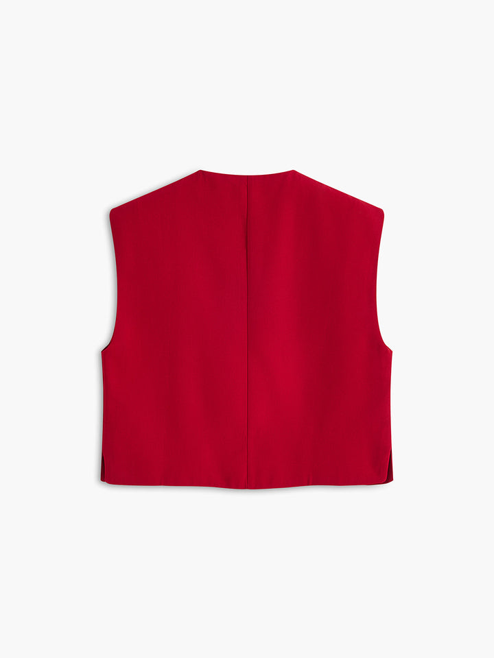 Gilet sans manches boutonné pour femme