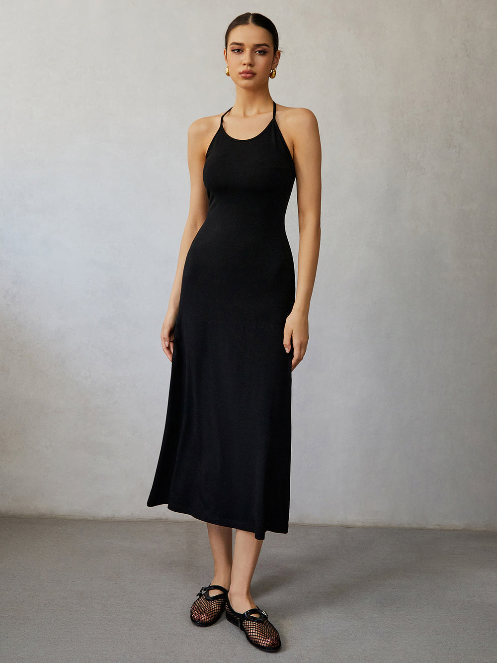 Robe Mi-longue Dos Nu Sans Manches