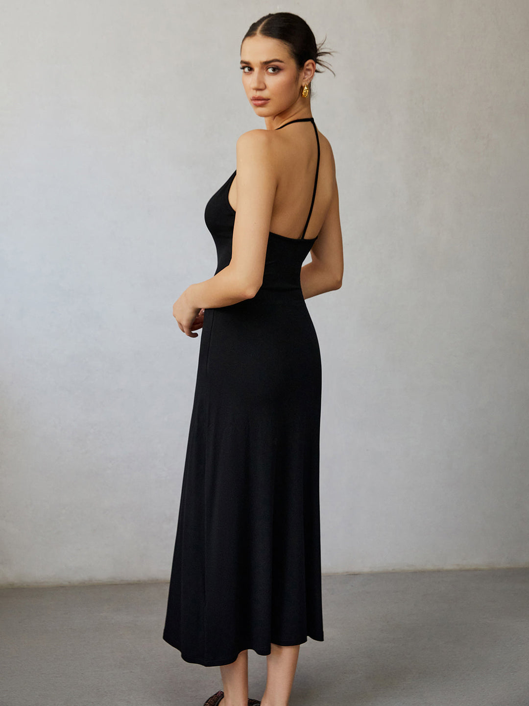 Robe Mi-longue Dos Nu Sans Manches