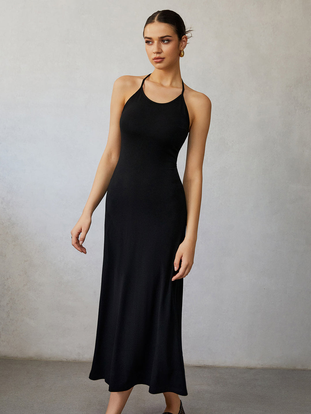 Robe Mi-longue Dos Nu Sans Manches