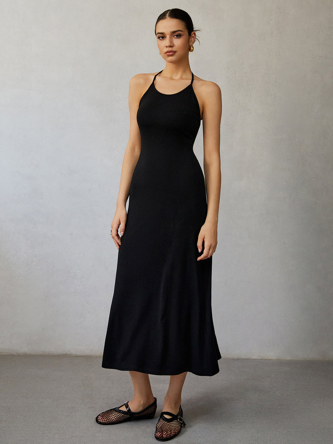 Robe Mi-longue Dos Nu Sans Manches