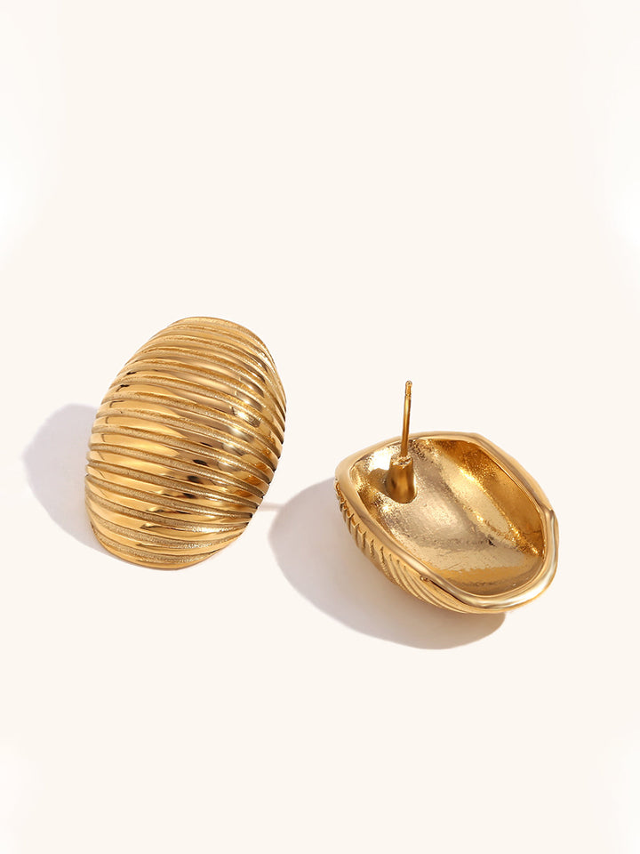 Boucles d'oreilles créoles côtelées dorées