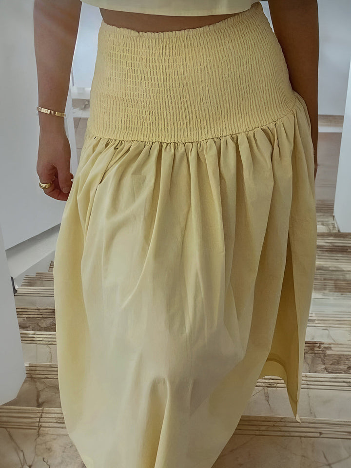 Ensemble jupe avec taille froncée et fente
