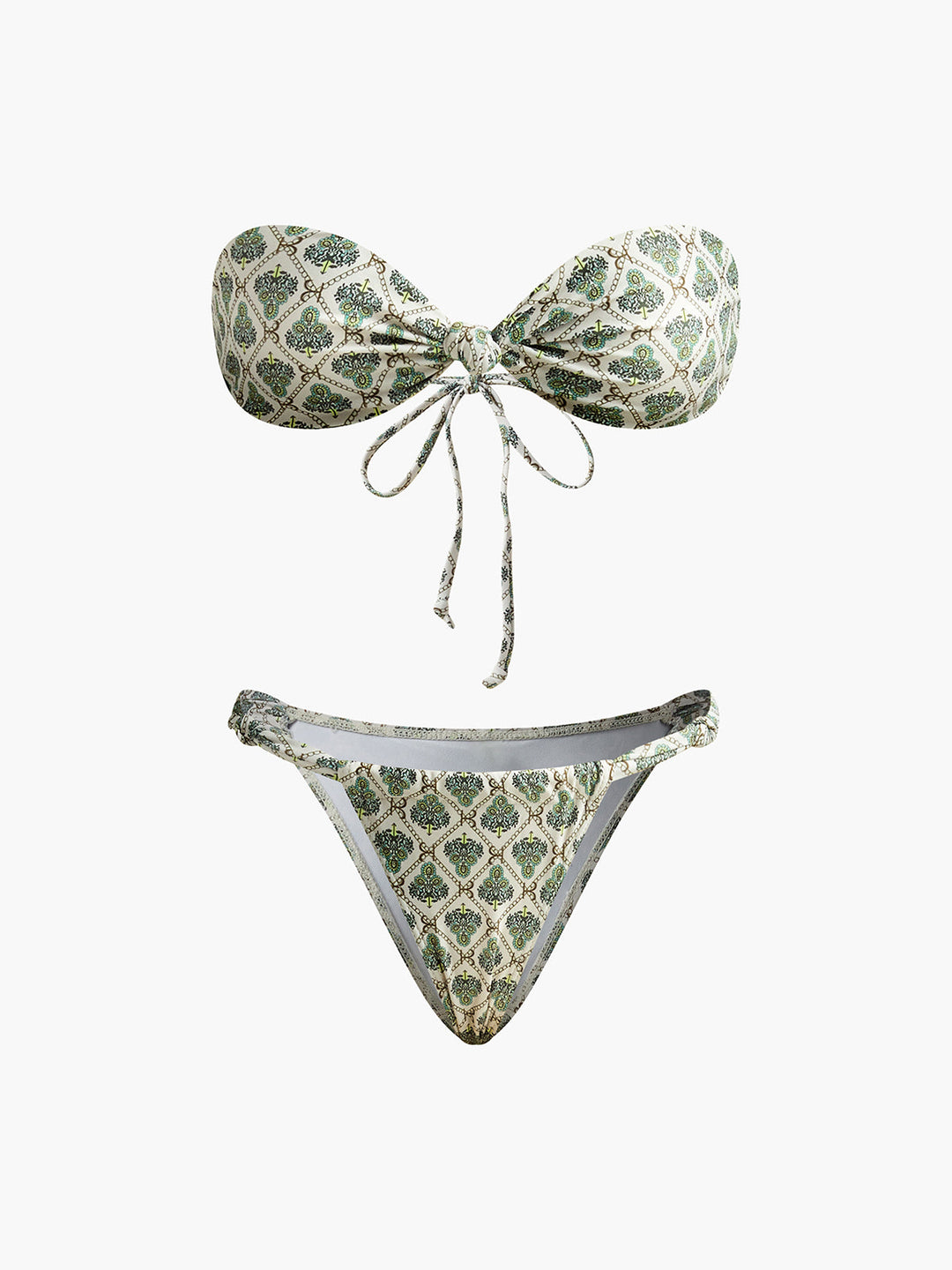 Ensemble de bikini sans bretelles imprimé