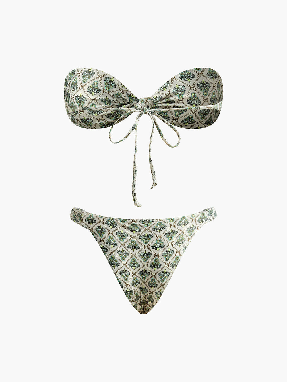 Ensemble de bikini sans bretelles imprimé