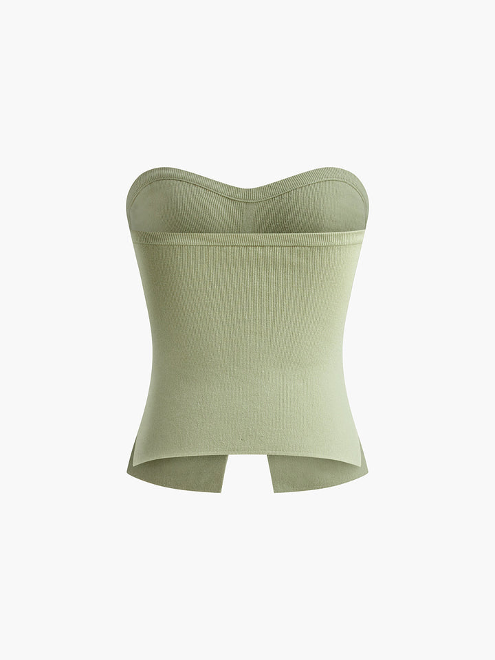 Gilet en maille sans bretelles avec perles fendues