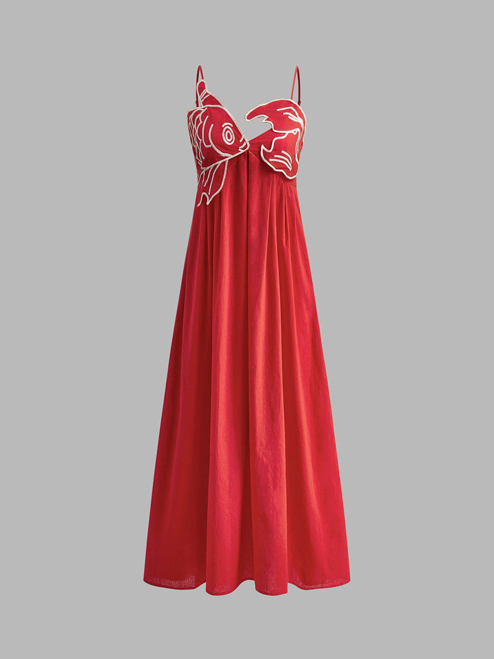 Robe Cami Semi-Transparente Brodé