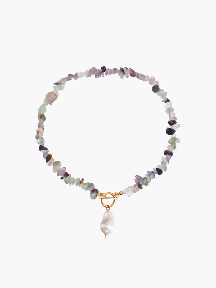 Collier Perle Irrégulière Turquoise Verte